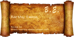 Barthy Emese névjegykártya